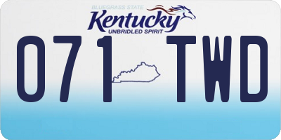 KY license plate 071TWD