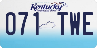 KY license plate 071TWE