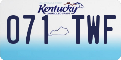 KY license plate 071TWF