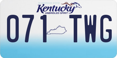 KY license plate 071TWG