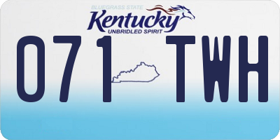 KY license plate 071TWH
