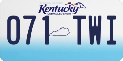 KY license plate 071TWI