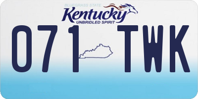 KY license plate 071TWK