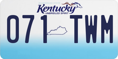 KY license plate 071TWM