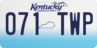 KY license plate 071TWP