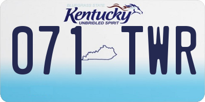 KY license plate 071TWR