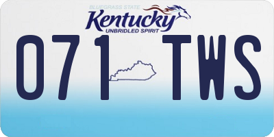 KY license plate 071TWS