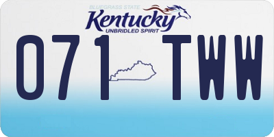 KY license plate 071TWW