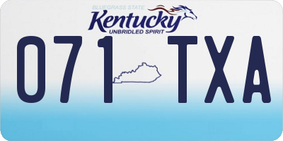 KY license plate 071TXA