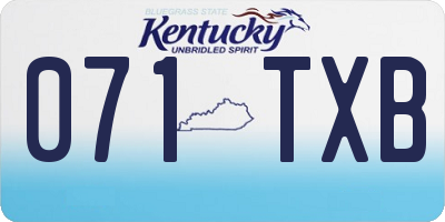 KY license plate 071TXB