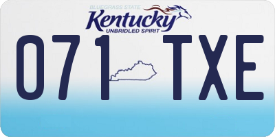 KY license plate 071TXE