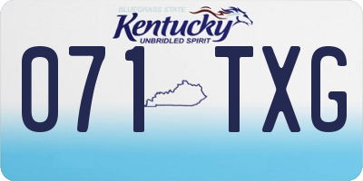 KY license plate 071TXG