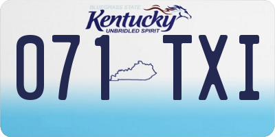 KY license plate 071TXI