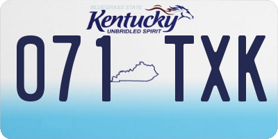 KY license plate 071TXK