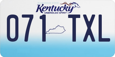 KY license plate 071TXL