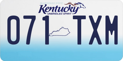 KY license plate 071TXM