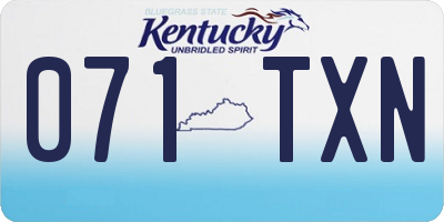 KY license plate 071TXN