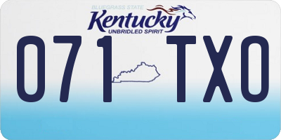 KY license plate 071TXO