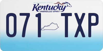 KY license plate 071TXP