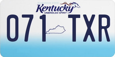 KY license plate 071TXR