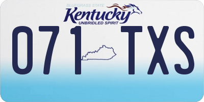 KY license plate 071TXS
