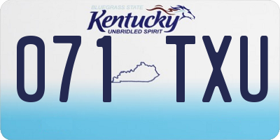 KY license plate 071TXU