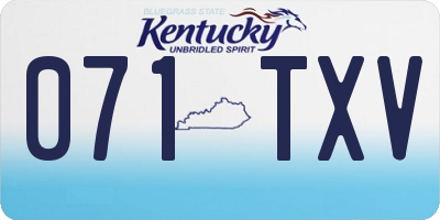 KY license plate 071TXV