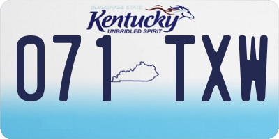 KY license plate 071TXW