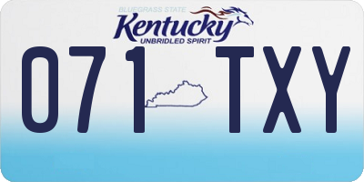 KY license plate 071TXY