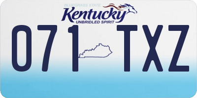 KY license plate 071TXZ