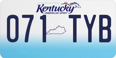 KY license plate 071TYB
