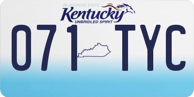 KY license plate 071TYC