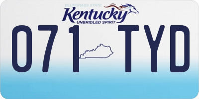 KY license plate 071TYD