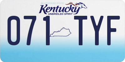 KY license plate 071TYF