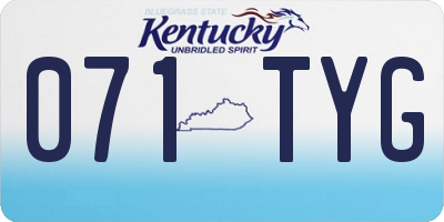 KY license plate 071TYG