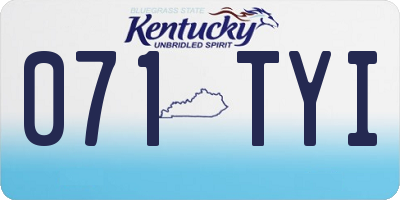 KY license plate 071TYI