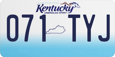 KY license plate 071TYJ