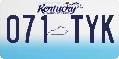 KY license plate 071TYK