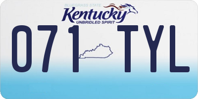 KY license plate 071TYL