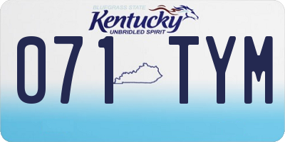 KY license plate 071TYM