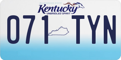 KY license plate 071TYN