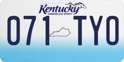 KY license plate 071TYO