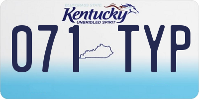 KY license plate 071TYP