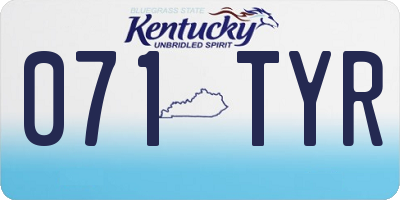 KY license plate 071TYR
