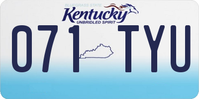 KY license plate 071TYU
