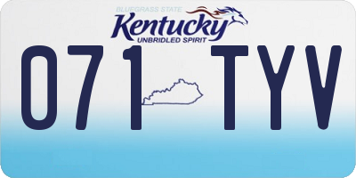 KY license plate 071TYV