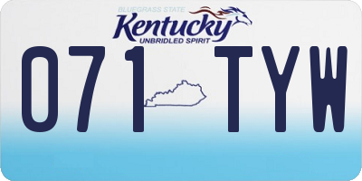 KY license plate 071TYW