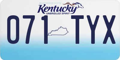 KY license plate 071TYX