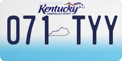 KY license plate 071TYY