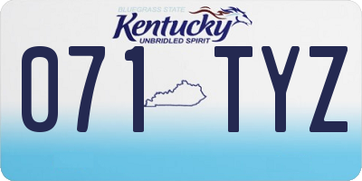 KY license plate 071TYZ